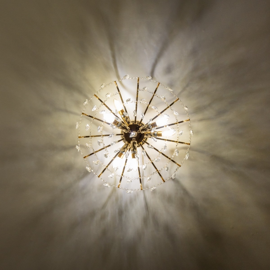 Brilagi - Surface-mounted chandelier CRYSTAL 6xE14/60W/230V gold