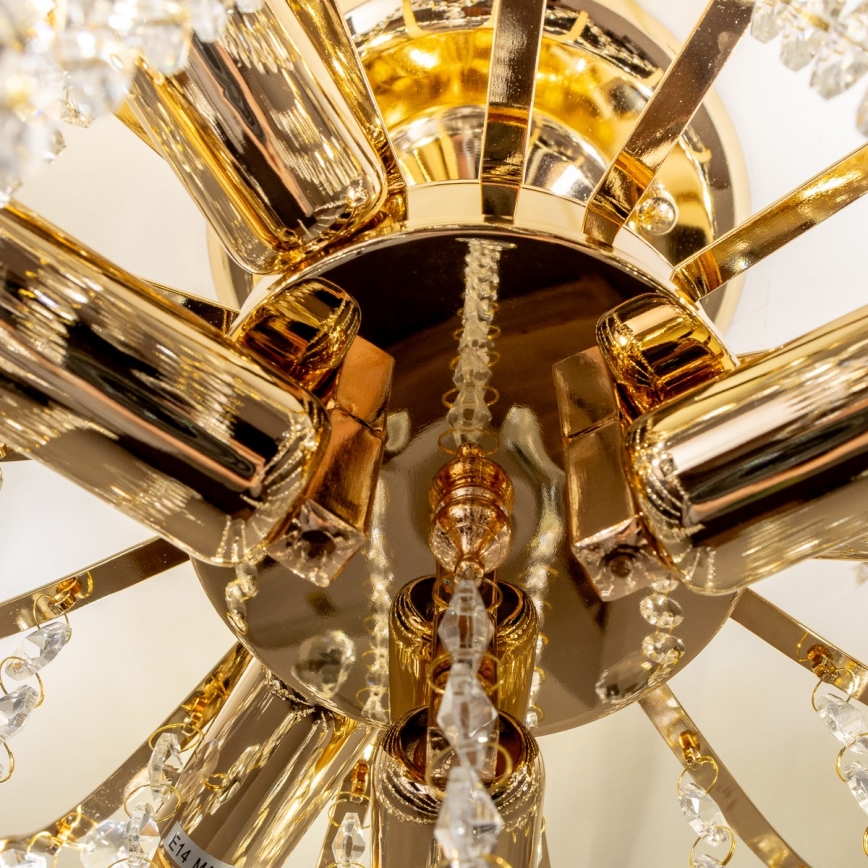 Brilagi - Surface-mounted chandelier CRYSTAL 6xE14/60W/230V gold
