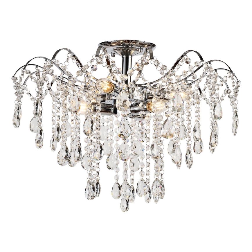 Brilagi - Surface-mounted chandelier CRYSTAL 6xE14/60W/230V shiny chrome