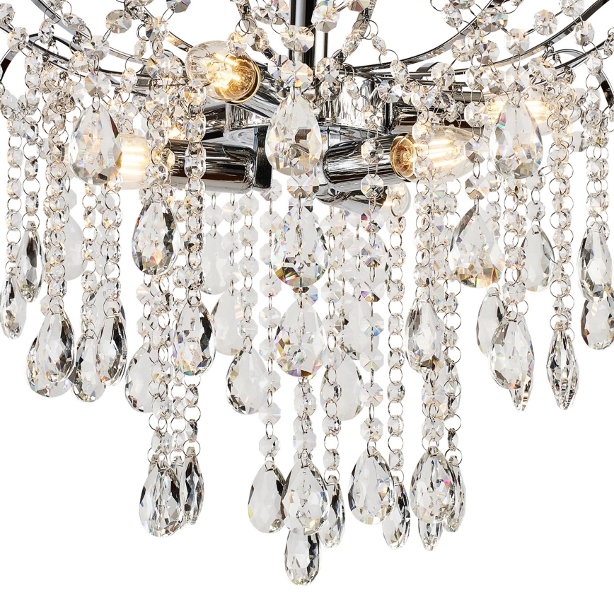 Brilagi - Surface-mounted chandelier CRYSTAL 6xE14/60W/230V shiny chrome
