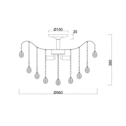 Brilagi - Surface-mounted chandelier CRYSTAL 6xE14/60W/230V shiny chrome