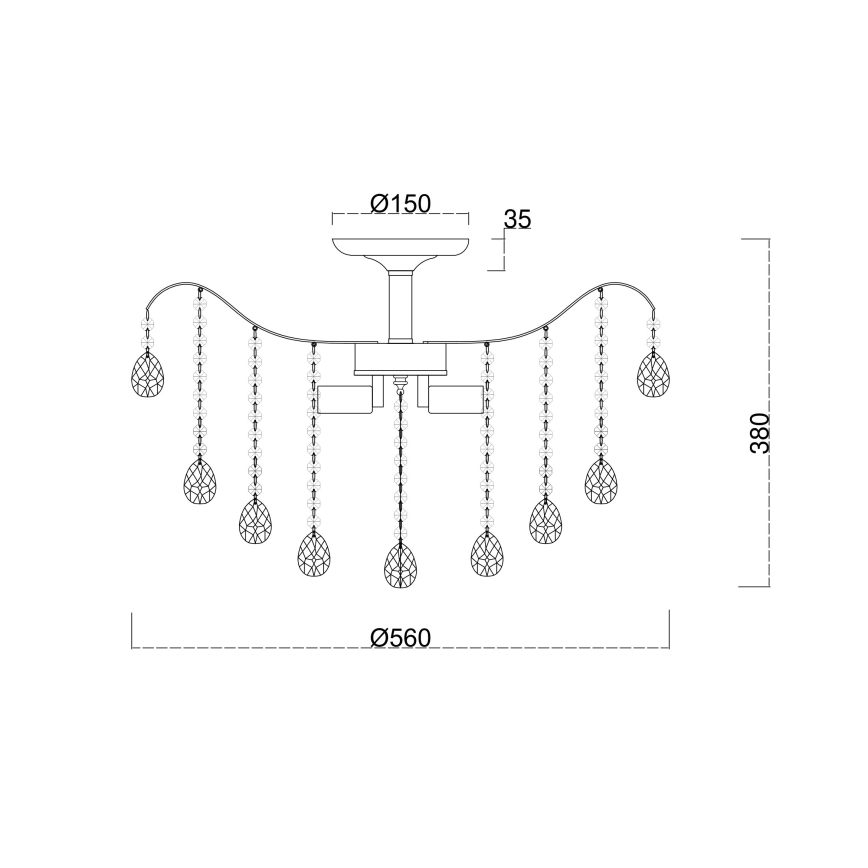 Brilagi - Surface-mounted chandelier CRYSTAL 6xE14/60W/230V shiny chrome
