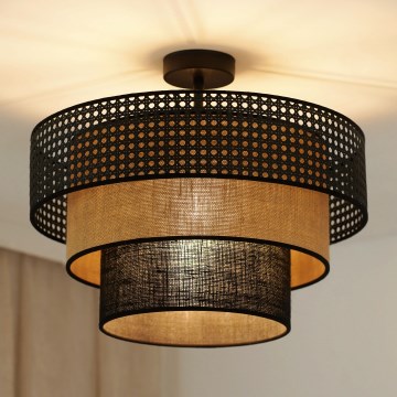 Brilagi - Surface-mounted chandelier DAKOTA LUNETA 1xE27/15W/230V d. 45 cm black/rattan
