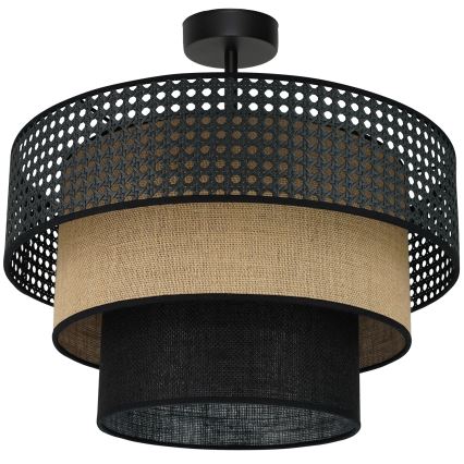 Brilagi - Surface-mounted chandelier DAKOTA LUNETA 1xE27/15W/230V d. 45 cm black/rattan