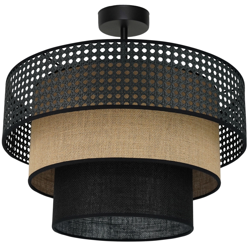 Brilagi - Surface-mounted chandelier DAKOTA LUNETA 1xE27/15W/230V d. 45 cm black/rattan