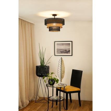 Brilagi - Surface-mounted chandelier DAKOTA LUNETA 1xE27/15W/230V d. 45 cm black/rattan