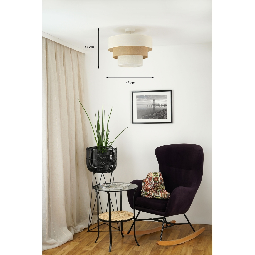 Brilagi - Surface-mounted chandelier DENVER LUNETA 1xE27/15W/230V d. 45 cm beige/brown/creamy