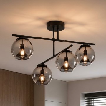 BRILAGI - Surface-mounted chandelier DIOR 4xE27/60W/230V black/smoked gray