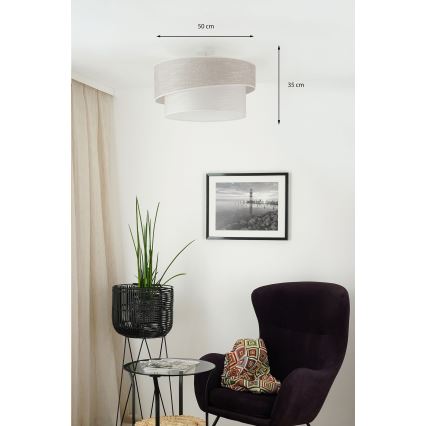 Brilagi - Surface-mounted chandelier DOVER SHINE 1xE27/15W/230V d. 50 cm grey/creamy