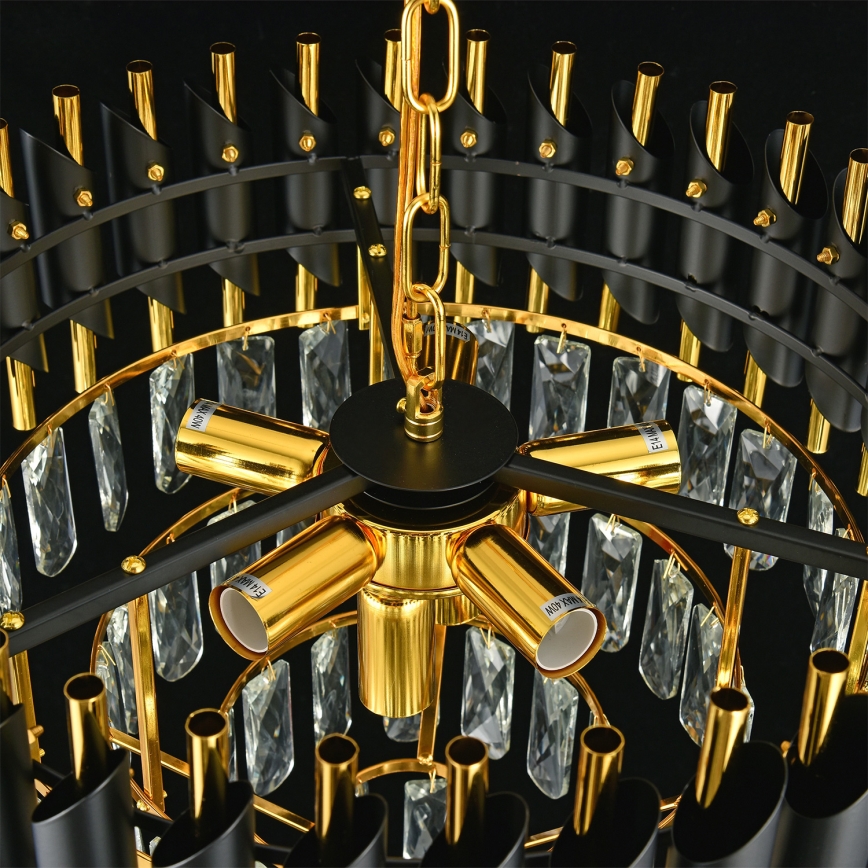 Brilagi - Surface-mounted chandelier ECLIPSE 7xE14/10W/230V pr. 48 cm black/gold