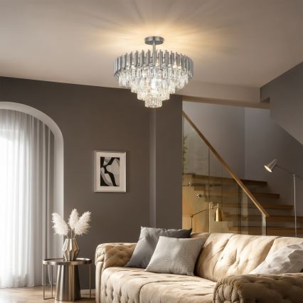 Brilagi - Surface-mounted chandelier ECLIPSE 7xE14/10W/230V Ø 48 cm silver