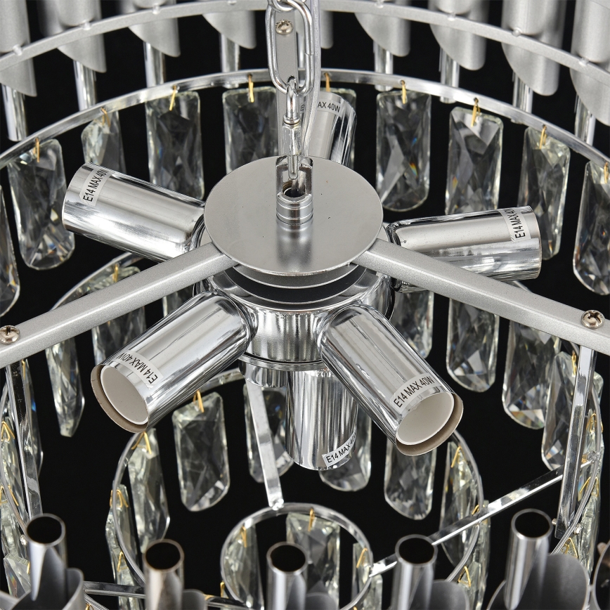 Brilagi - Surface-mounted chandelier ECLIPSE 7xE14/10W/230V Ø 48 cm silver