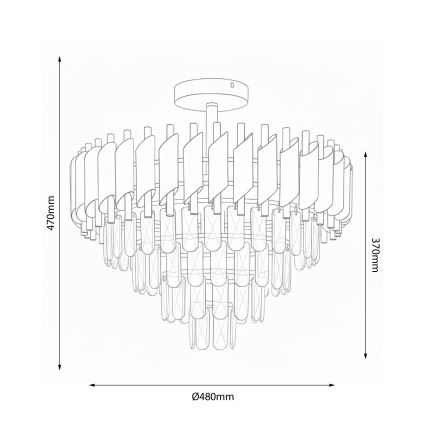 Brilagi - Surface-mounted chandelier ECLIPSE 7xE14/10W/230V Ø 48 cm silver