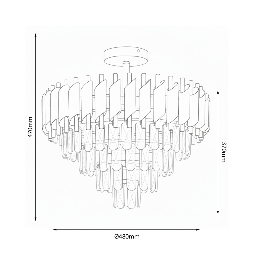 Brilagi - Surface-mounted chandelier ECLIPSE 7xE14/10W/230V Ø 48 cm silver