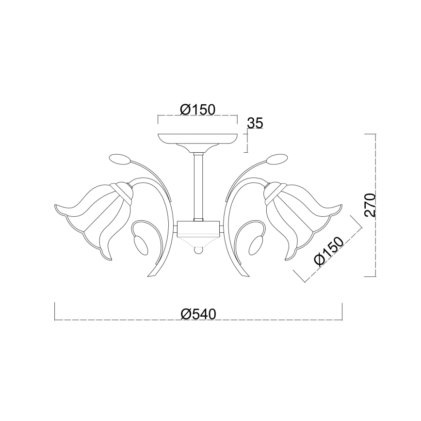 Brilagi - Surface-mounted chandelier FLORA 3xE14/60W/230V bronze