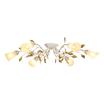 Brilagi - Surface-mounted chandelier FLORA 6xE14/60W/230V gold/creamy/patina