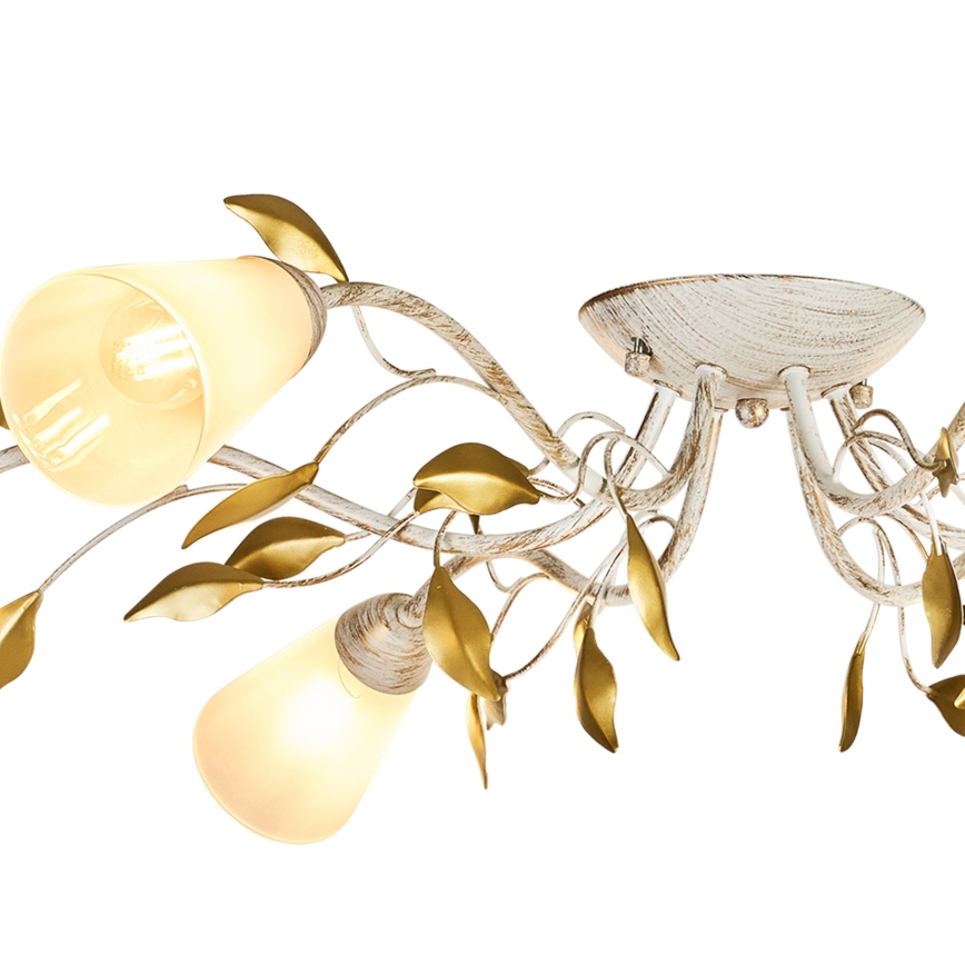 Brilagi - Surface-mounted chandelier FLORA 6xE14/60W/230V gold/creamy/patina
