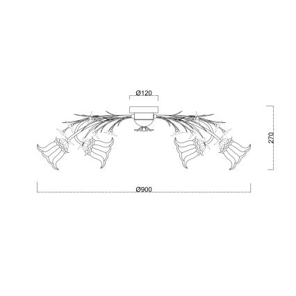 Brilagi - Surface-mounted chandelier FLORA 6xE14/60W/230V