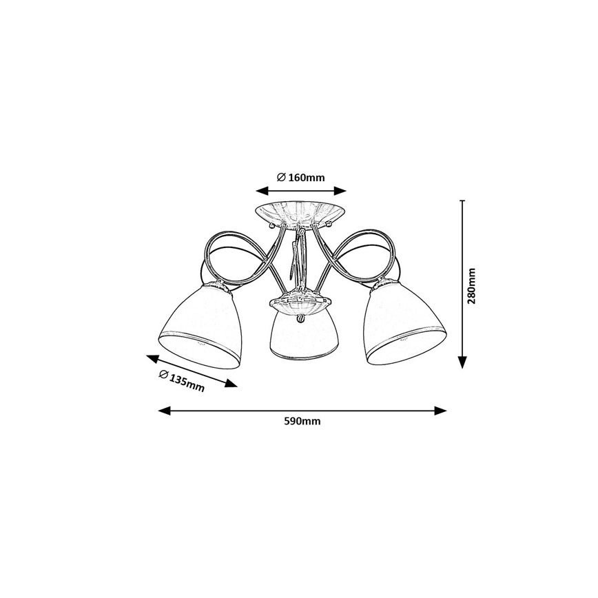 Brilagi - Surface-mounted chandelier FRED 3xE27/60W/230V Ø 59 cm, bronze finish