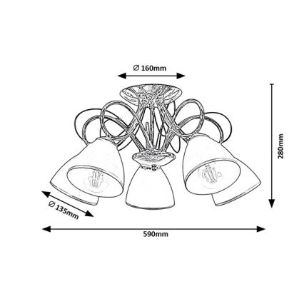 Brilagi - Surface-mounted chandelier FRED 5xE27/60W/230V dia. 59 cm polished chrome