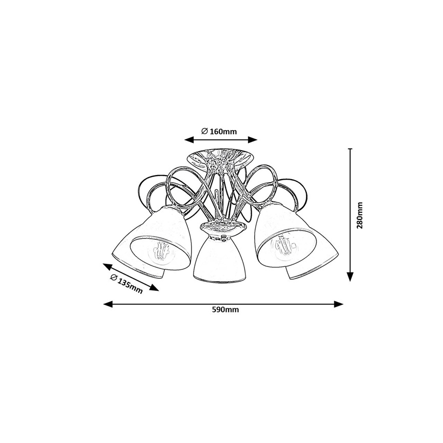 Brilagi - Surface-mounted chandelier FRED 5xE27/60W/230V dia. 59 cm polished chrome