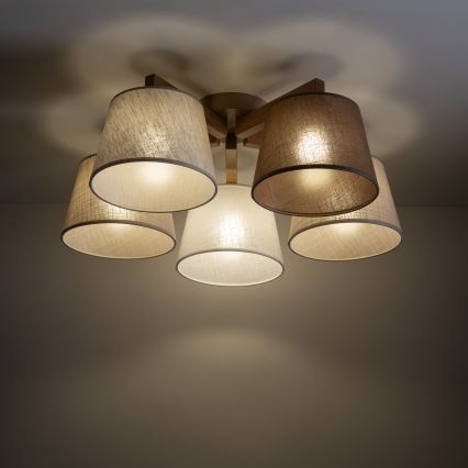 Brilagi - Surface-mounted chandelier LATTE SABIA 5xE27/60W/230V pine/mix