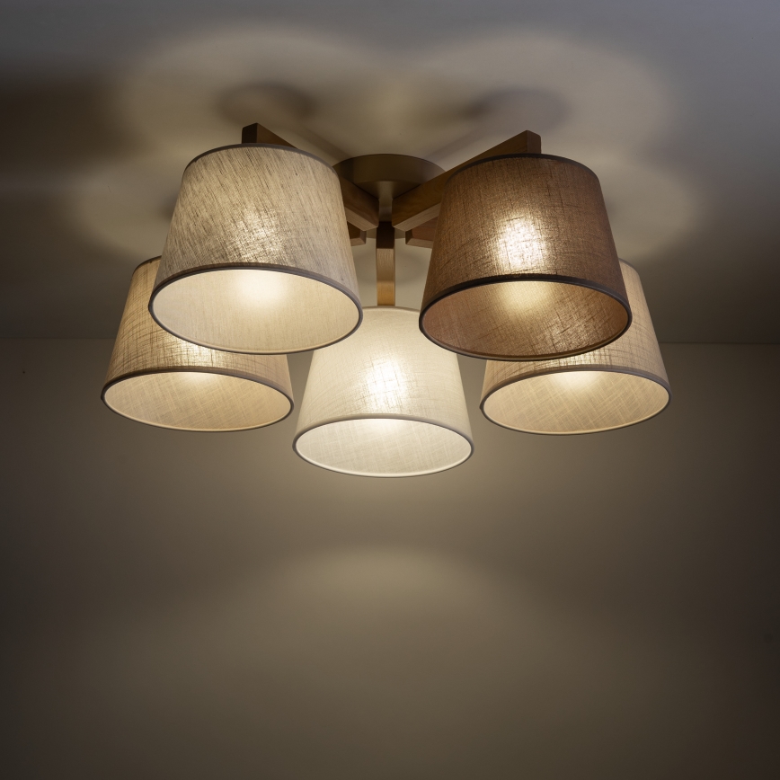 Brilagi - Surface-mounted chandelier LATTE SABIA 5xE27/60W/230V pine/mix