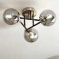 Brilagi - Surface-mounted chandelier MALIVA 3xE14/15W/230V matte chrome/smoked