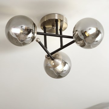 Brilagi - Surface-mounted chandelier MALIVA 3xE14/15W/230V matte chrome/smoked