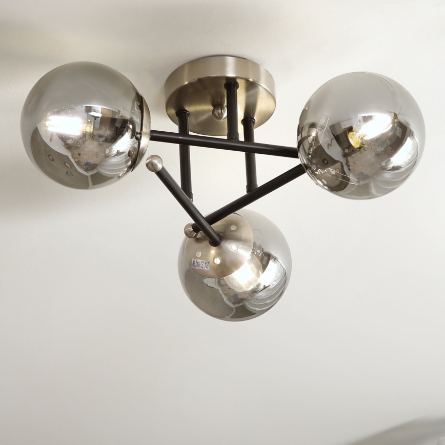 Brilagi - Surface-mounted chandelier MALIVA 3xE14/15W/230V matte chrome/smoked