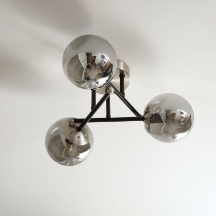 Brilagi - Surface-mounted chandelier MALIVA 3xE14/15W/230V matte chrome/smoked