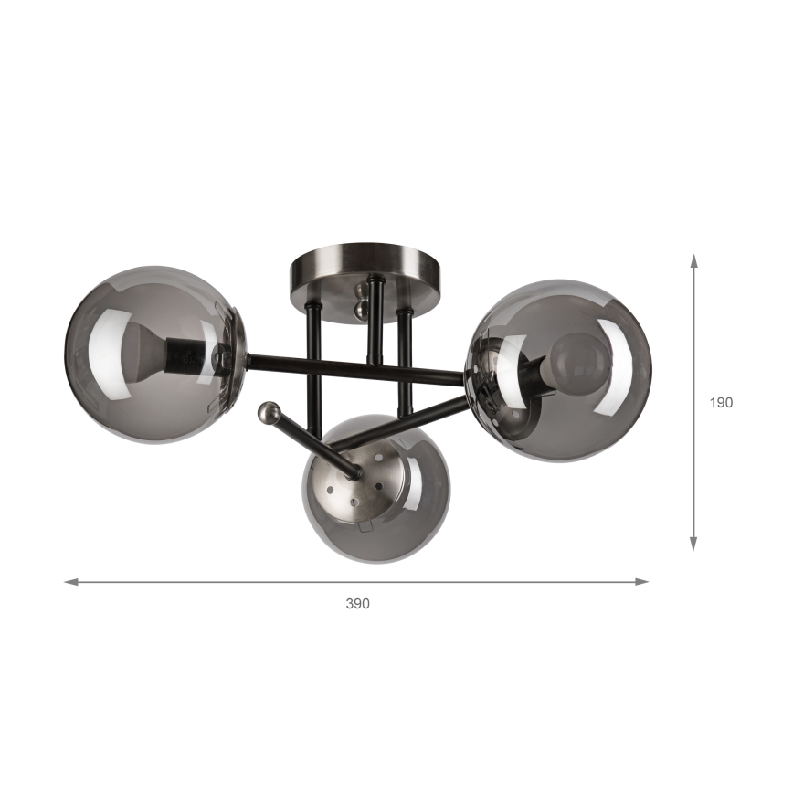 Brilagi - Surface-mounted chandelier MALIVA 3xE14/15W/230V matte chrome/smoked