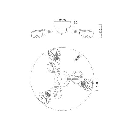 Brilagi - Surface-mounted chandelier MEGAPOLIS 3xE14/60W/230V gold
