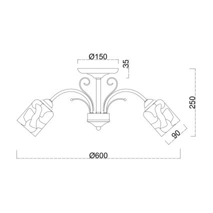 Brilagi - Surface-mounted chandelier MEGAPOLIS 3xE14/60W/230V gold