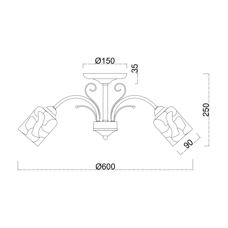 Brilagi - Surface-mounted chandelier MEGAPOLIS 3xE14/60W/230V gold