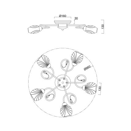 Brilagi - Surface-mounted chandelier MEGAPOLIS 5xE14/60W/230V gold