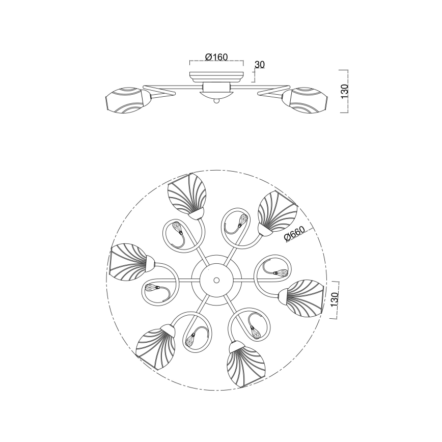 Brilagi - Surface-mounted chandelier MEGAPOLIS 6xE14/60W/230V gold