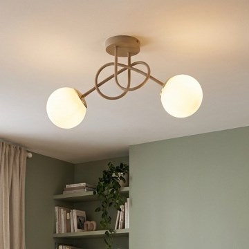 Brilagi - Surface-mounted chandelier MILO ECRU 2xE27/60W/230V beige/gold