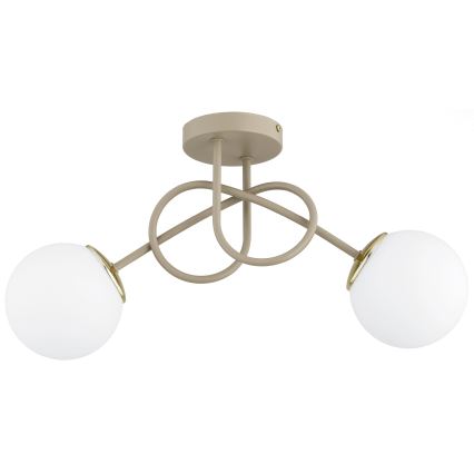 Brilagi - Surface-mounted chandelier MILO ECRU 2xE27/60W/230V beige/gold