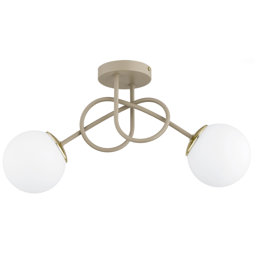 Brilagi - Surface-mounted chandelier MILO ECRU 2xE27/60W/230V beige/gold