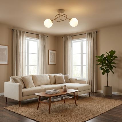 Brilagi - Surface-mounted chandelier MILO ECRU 2xE27/60W/230V beige/gold