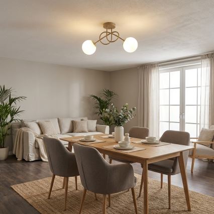 Brilagi - Surface-mounted chandelier MILO ECRU 2xE27/60W/230V beige/gold