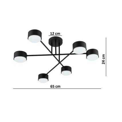Brilagi - Surface-mounted chandelier MONO 6xGX53/12W/230V black