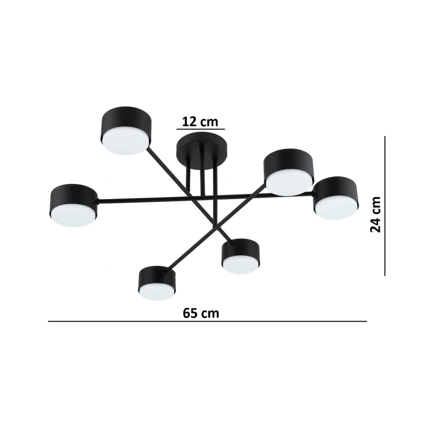 Brilagi - Surface-mounted chandelier MONO 6xGX53/12W/230V black