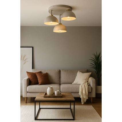 Brilagi - Surface-mounted chandelier MOON 3xE27/60W/230V beige/gold