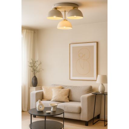 Brilagi - Surface-mounted chandelier MOON 3xE27/60W/230V beige/gold