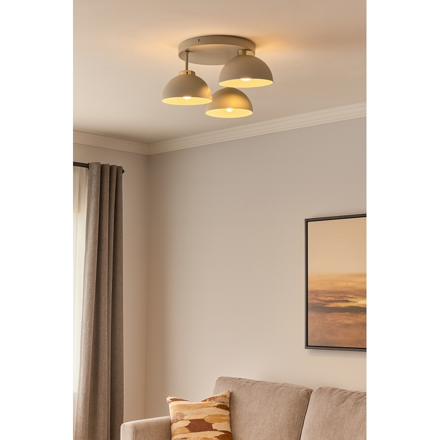 Brilagi - Surface-mounted chandelier MOON 3xE27/60W/230V beige/gold