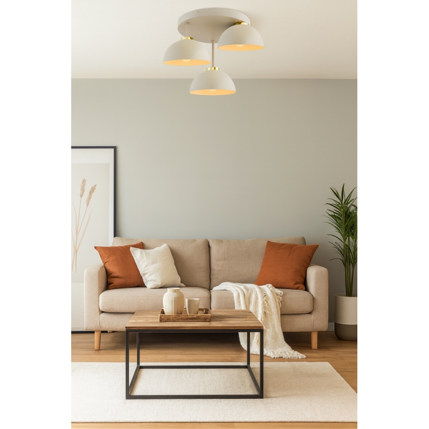 Brilagi - Surface-mounted chandelier MOON 3xE27/60W/230V beige/gold