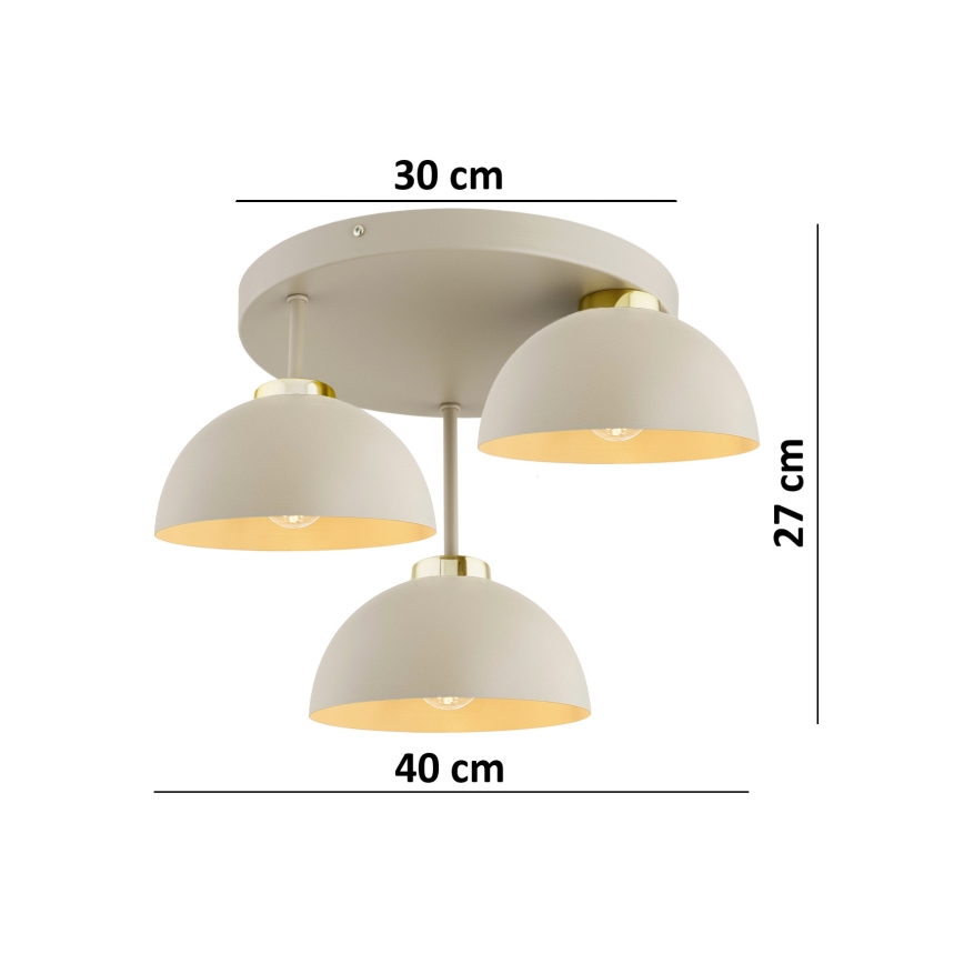 Brilagi - Surface-mounted chandelier MOON 3xE27/60W/230V beige/gold
