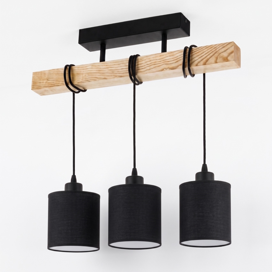 BRILAGI - Surface-mounted chandelier NUBILA 3xE27/60W/230V pine/black